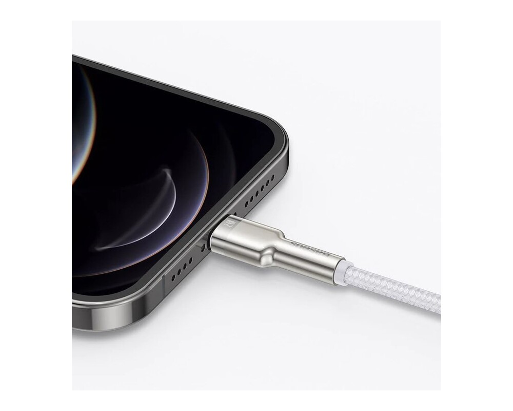 Кабел Baseus Cafule Metal Series USB-A към Lightning, 1м CALJK-A02 - бял 6