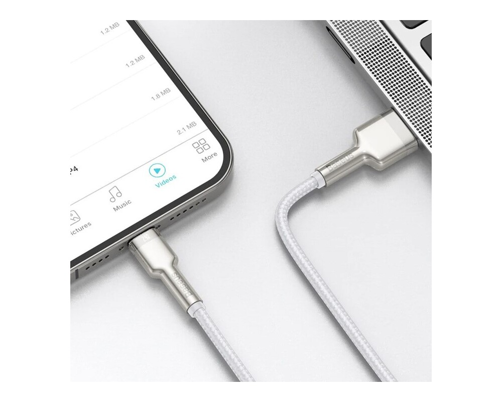 Кабел Baseus Cafule Metal Series USB-A към Lightning, 1м CALJK-A02 - бял 4