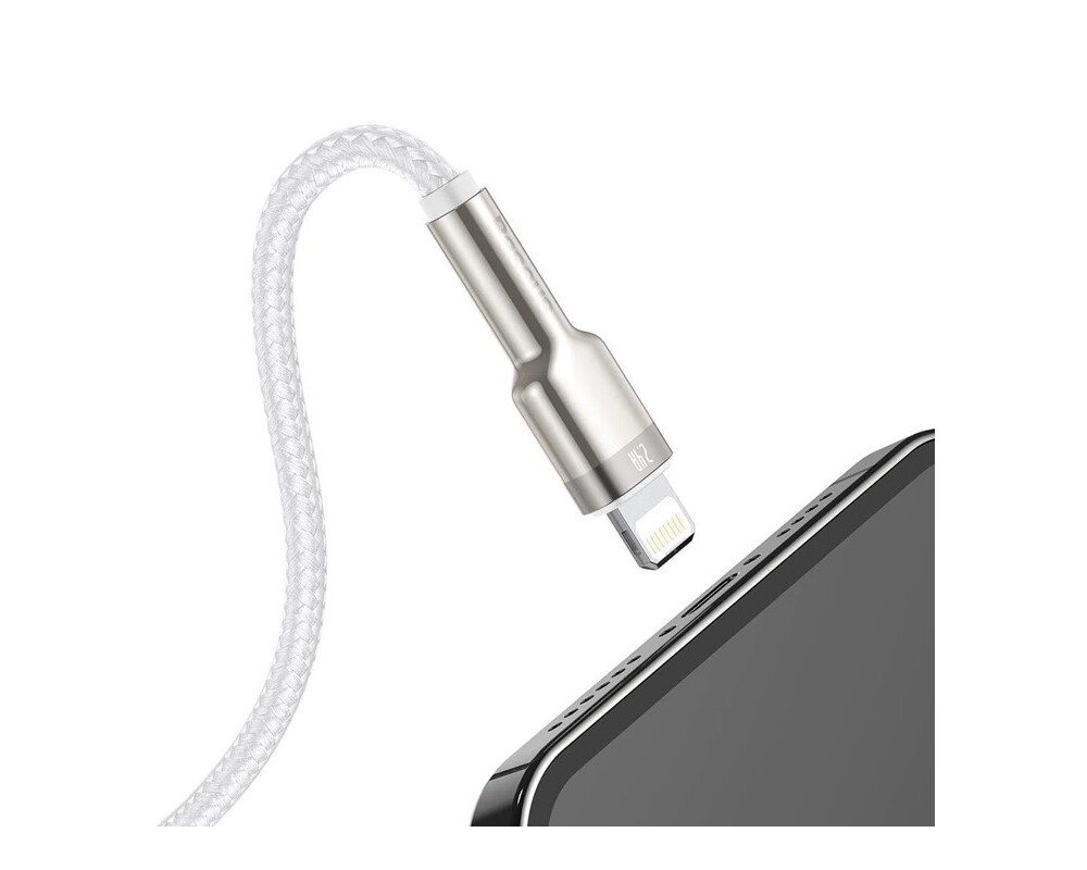 Кабел Baseus Cafule Metal Series USB-A към Lightning, 2м CALJK-B02 - бял 5