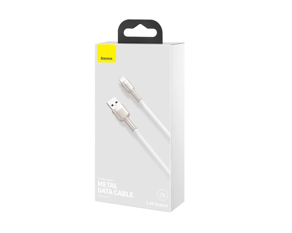Кабел Baseus Cafule Metal Series USB-A към Lightning, 2м CALJK-B02 - бял 7