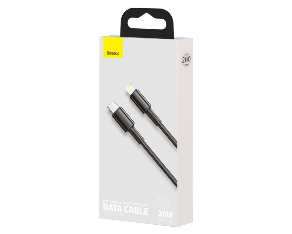 Кабел Baseus High Density USB Type-C към Lightning PD 20W, 2м CATLGD-A01 - черен 5