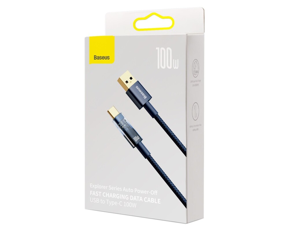 Кабел Baseus CATS000203 USB към USB Type C 100W 1м - син 5