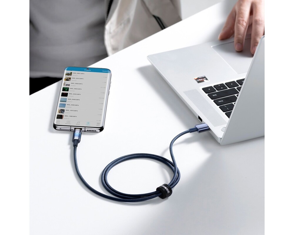 Кабел Baseus CATS000203 USB към USB Type C 100W 1м - син 9