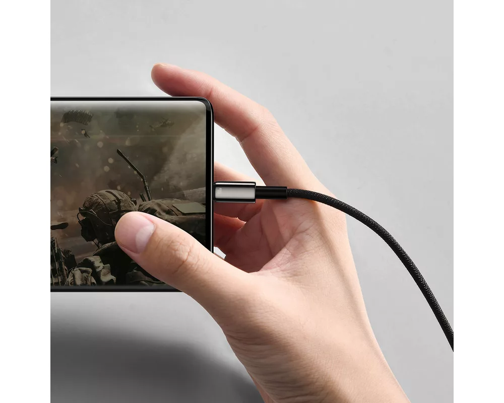 Кабел Baseus Tungsten Gold 100W USB-A към USB-C 1м CAWJ000001 - черен 9