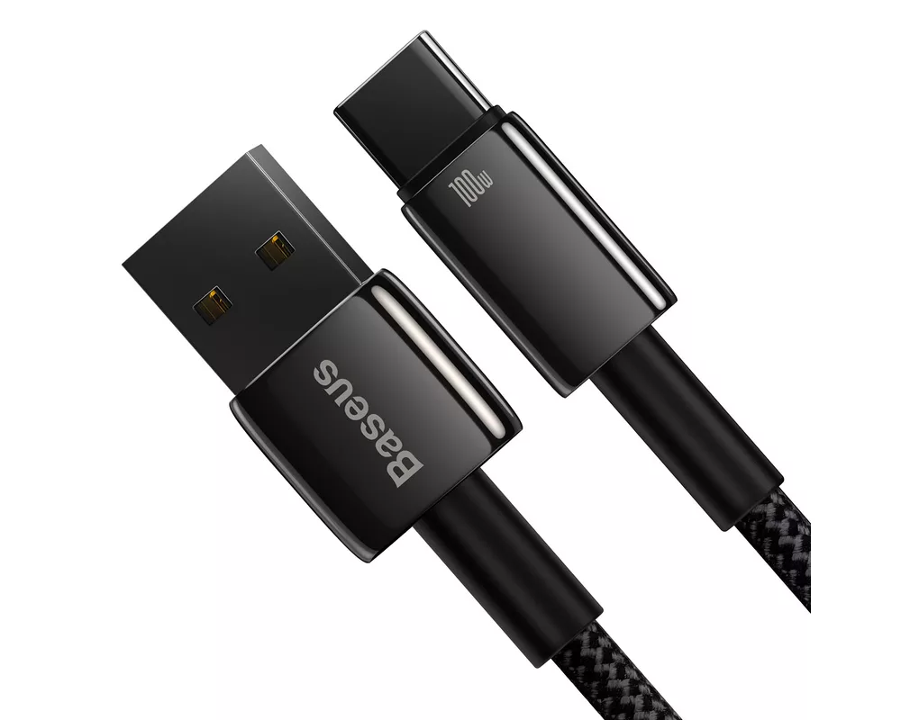 Кабел Baseus Tungsten Gold 100W USB-A към USB-C 2м CAWJ000101 - черен 4