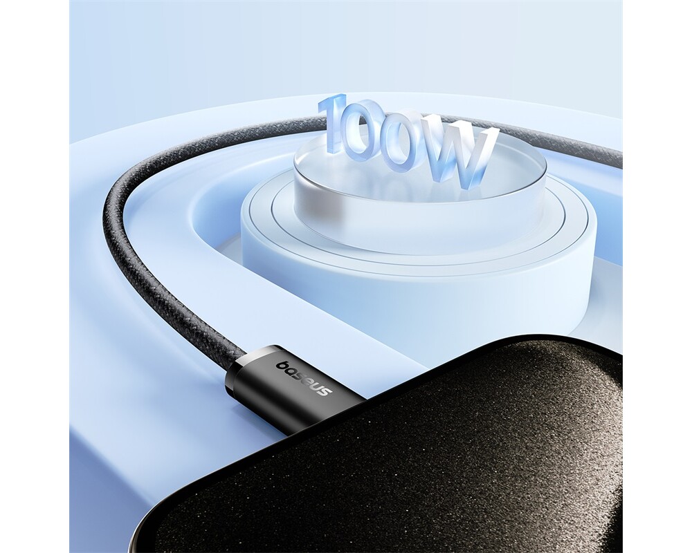 Кабел Кабел Baseus Dynamic 3 Series Type-C към Type-C 100W 1м P10367000111-00 - черен 5