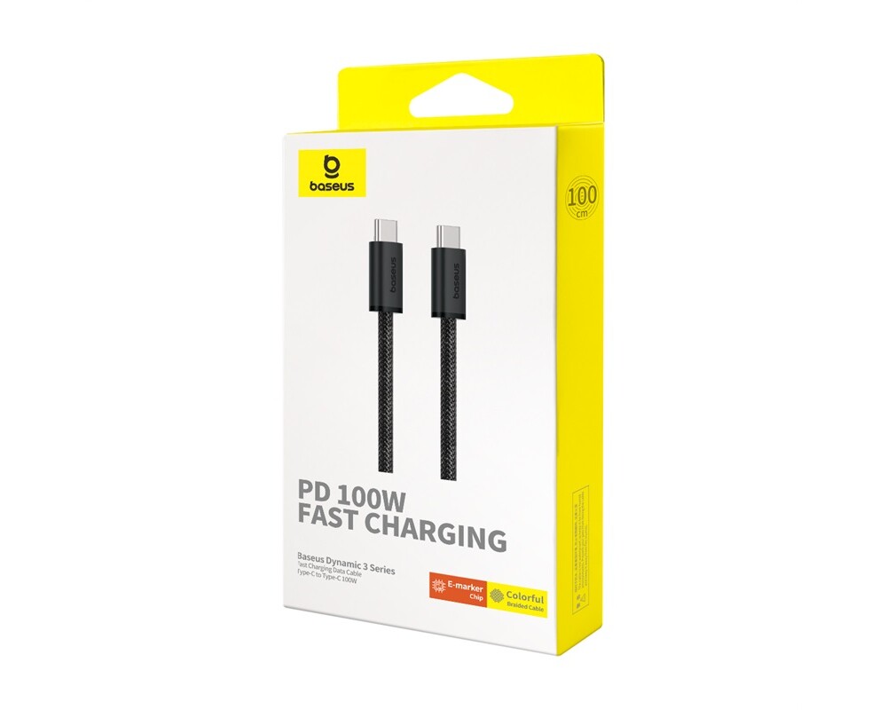 Кабел Кабел Baseus Dynamic 3 Series Type-C към Type-C 100W 1м P10367000111-00 - черен 3
