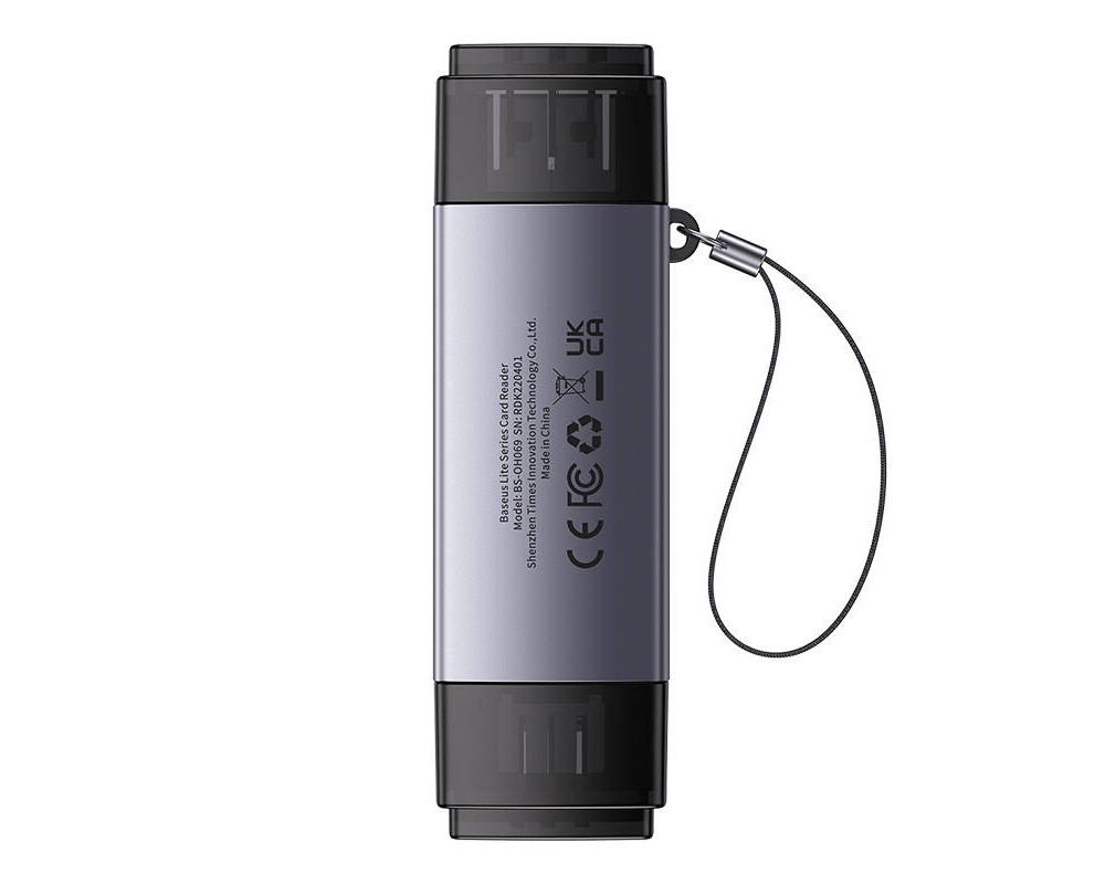 Адаптери Baseus Lite Series USB-A & Type-C към SD/TF Card Reader WKQX060113 - сив 4