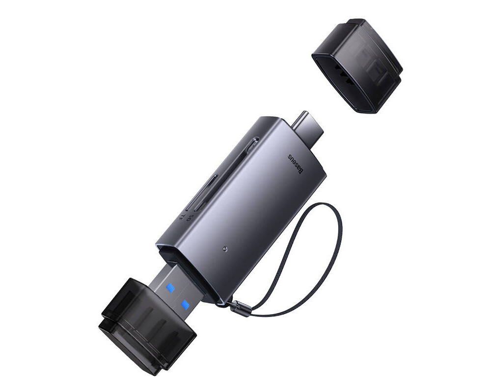 Адаптери Baseus Lite Series USB-A & Type-C към SD/TF Card Reader WKQX060113 - сив 5