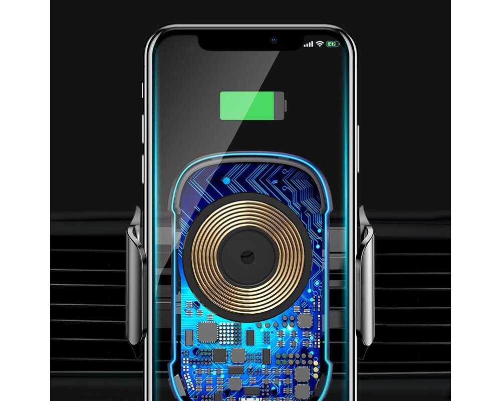 Стойка с безжично зареждане Baseus Smart Vehicle Bracket Qi 15W Air Vent Holder WXHW03-01 - черна 9