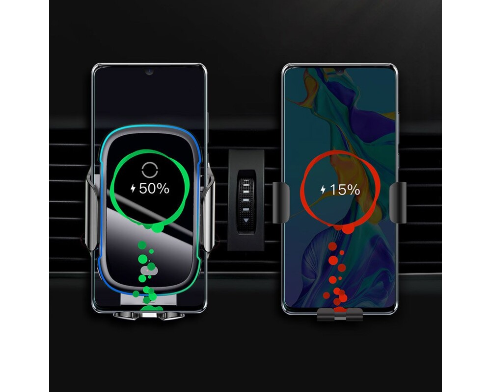 Стойка с безжично зареждане Baseus Smart Vehicle Bracket Qi 15W Air Vent Holder WXHW03-01 - черна 7