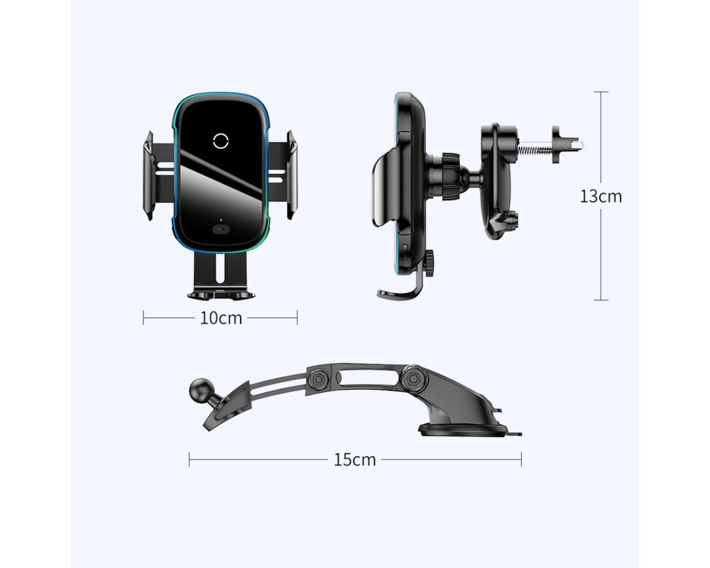 Стойка с безжично зареждане Baseus Smart Vehicle Bracket Qi 15W Air Vent Holder WXHW03-01 - черна 11
