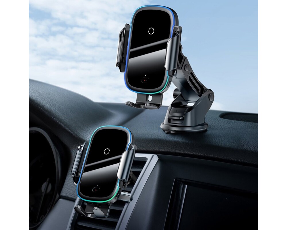 Стойка с безжично зареждане Baseus Smart Vehicle Bracket Qi 15W Air Vent Holder WXHW03-01 - черна 6