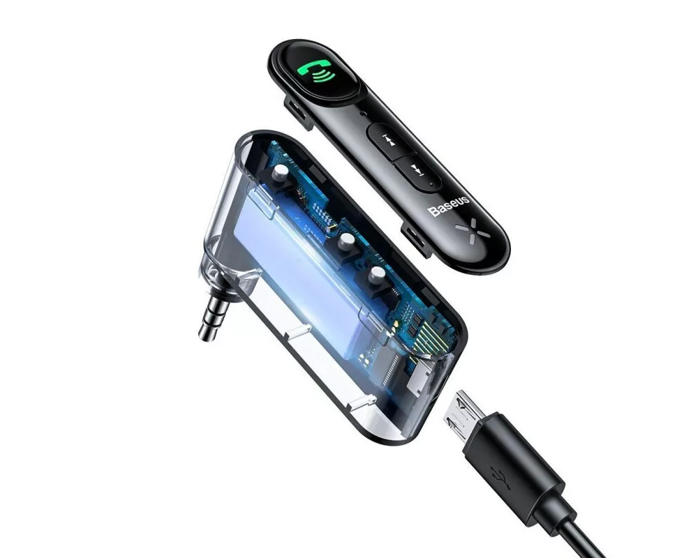 Адаптери Baseus Qiyin Bluetooth AUX мини жак за кола WXQY010001 - черен 3