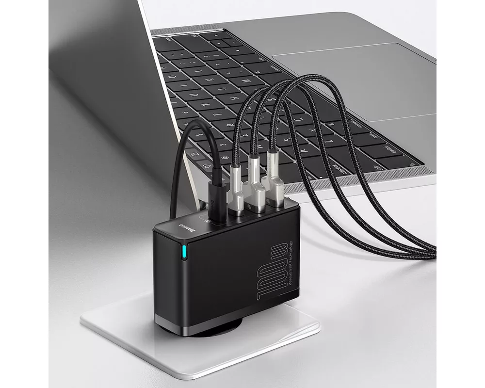 Зарядно Baseus CCGAN2P-L01 GaN 2 Pro Charger 100W черно 3