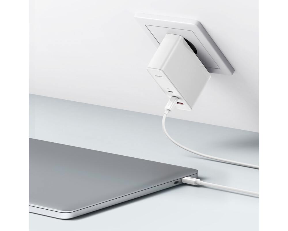 Зарядно Baseus GaN5 Pro fast charger 2xUSB-C+USB 140W CCGP100202 - бял 9