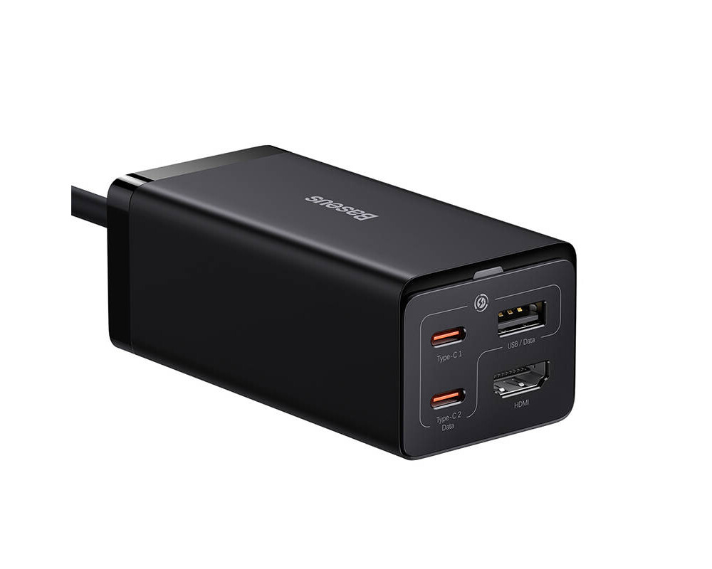 Зарядно Baseus GaN5 Pro HUB HDMI 2 x USB-C / USB-A / HDMI 4K 30Hz 1.5м + USB-C кабел - USB-C 100W 40Gb/s USB4 1м CCGP110201 - черно 4