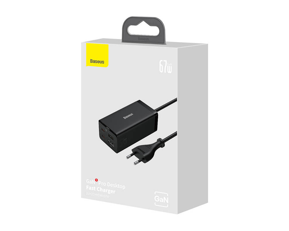 Зарядно Baseus GaN5 Pro HUB HDMI 2 x USB-C / USB-A / HDMI 4K 30Hz 1.5м + USB-C кабел - USB-C 100W 40Gb/s USB4 1м CCGP110201 - черно 7
