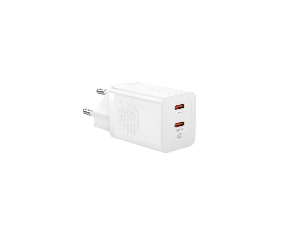 Зарядно Baseus 40W, 2xUSB-C, GaN 5 CCGP180102 - бяло 2