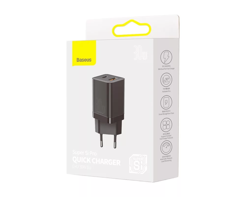 Зарядно Baseus Super Pro USB-A към USB-C 30W CCSUPP-E01 - черно 5