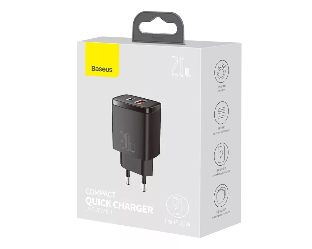 Зарядно Baseus USB към USB Type C 20W 3A Quick Charge 3.0 CCXJ-B01 - черно 5