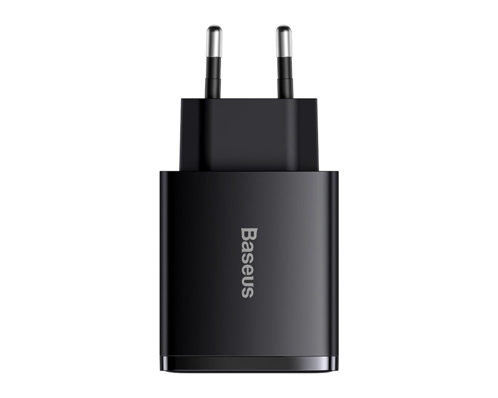 Зарядно Baseus CCXJ-E01 Compact Quick Wall Charger с 2хUSB-A и USB-C 30W черен 4