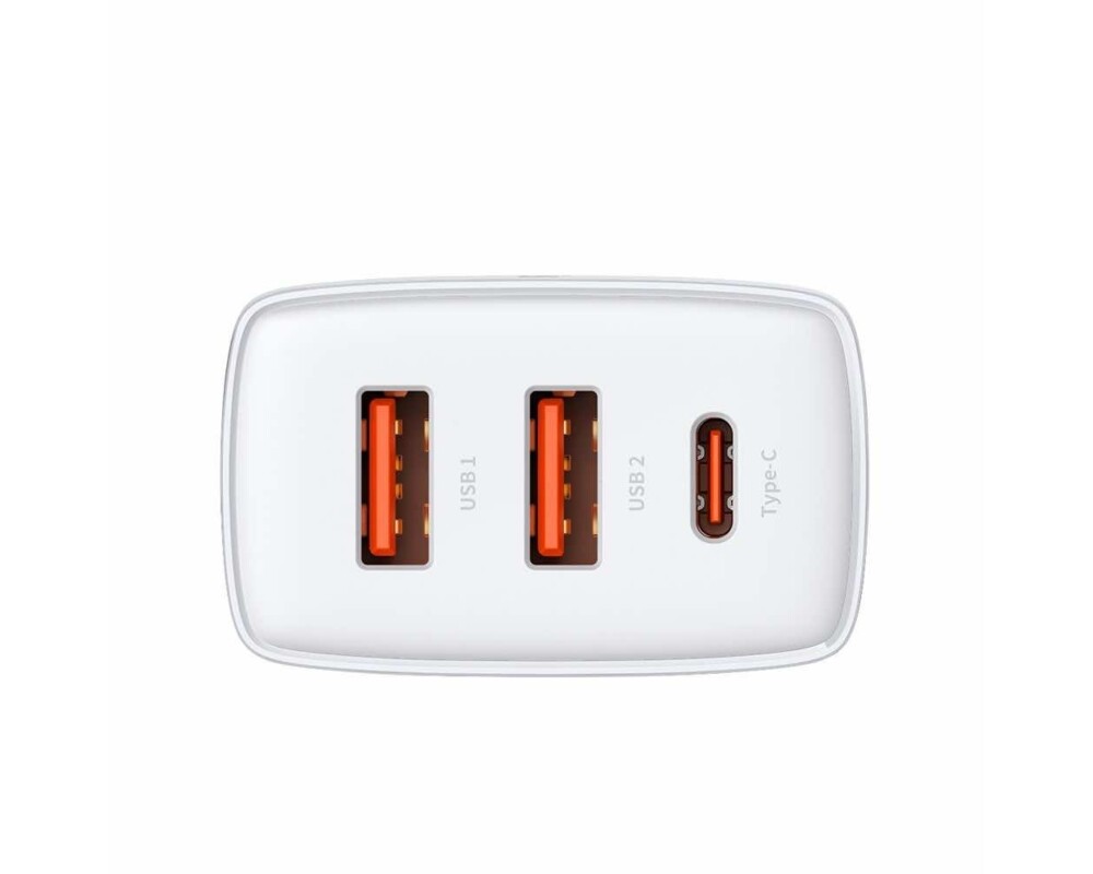 Зарядно Baseus CCXJ-E02 Compact Quick Wall Charger с 2хUSB-A и USB-C 30W бял 2