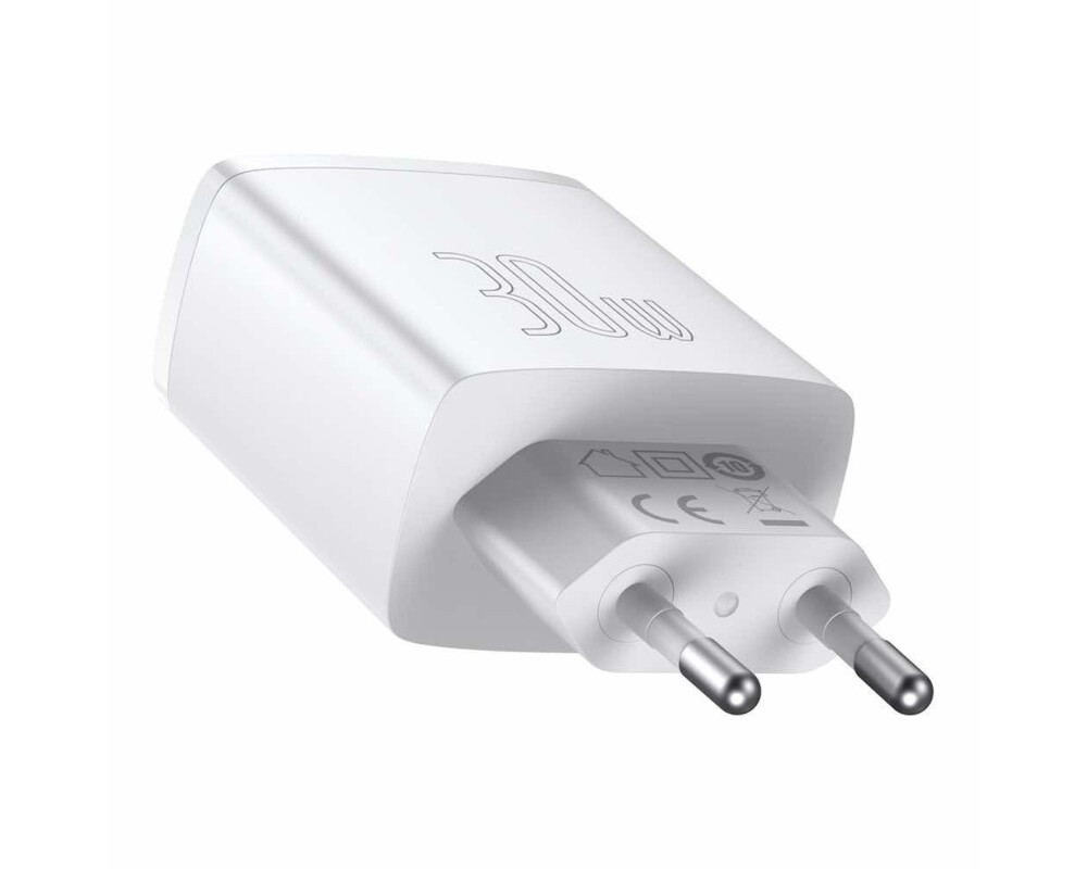Зарядно Baseus CCXJ-E02 Compact Quick Wall Charger с 2хUSB-A и USB-C 30W бял 3