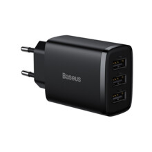  Baseus Compact CCXJ020101 с USB троен порт 17W черно 708736 CCXJ020101 на топ цена - PIC.bg