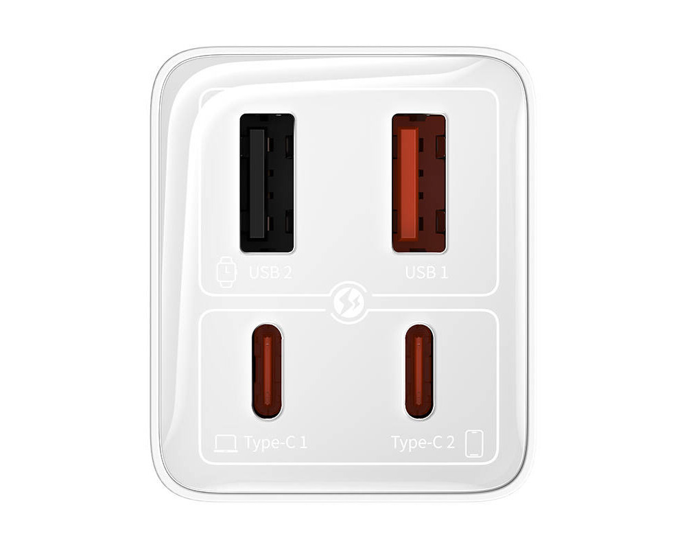 Зарядно Baseus GAN6 Pro, 2xUSB-C + 2xUSB, 65W P10162701213-00 - бяло 7