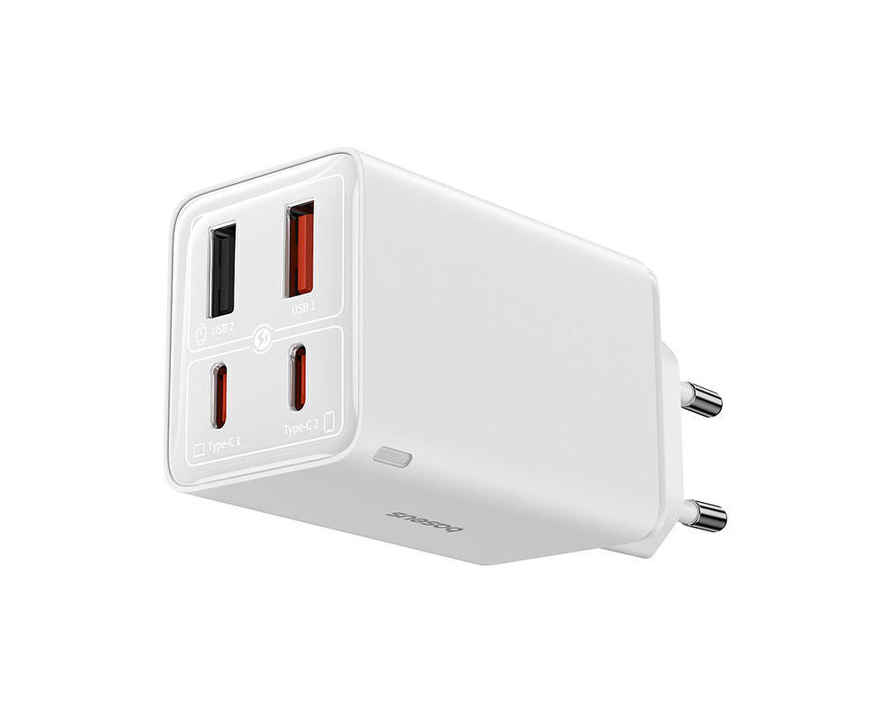 Зарядно Baseus GAN6 Pro, 2xUSB-C + 2xUSB, 65W P10162701213-00 - бяло 2