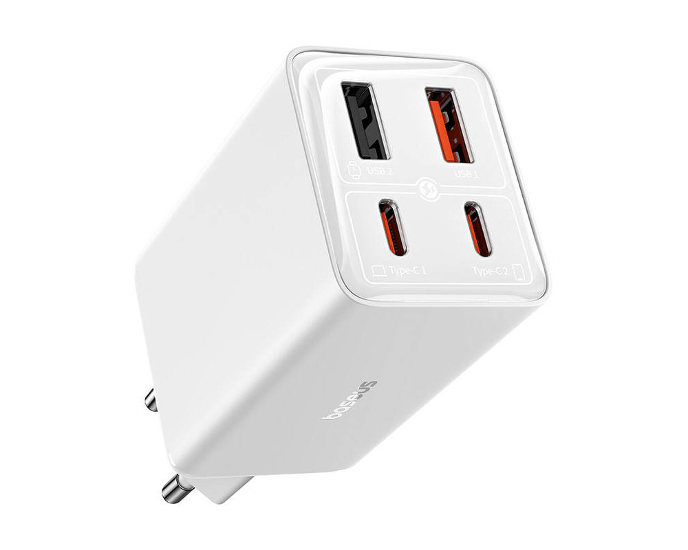 Зарядно Baseus GAN6 Pro, 2xUSB-C + 2xUSB, 65W P10162701213-00 - бяло 3