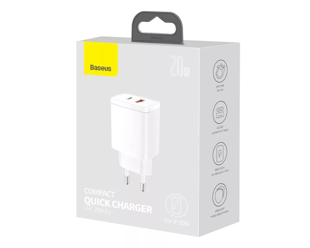 Зарядно Baseus USB към USB Type C 20W 3A Quick Charge 3.0 CCXJ-B02 - бяло 5