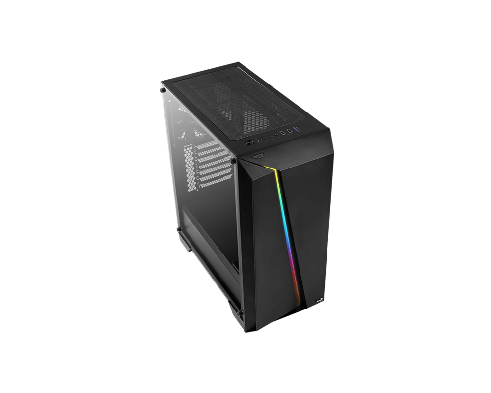 Кутия Aerocool Cylon Pro RGB прозрачен панел от закалено стъкло CYLON-PRO-G-BK-V2 - черна 2