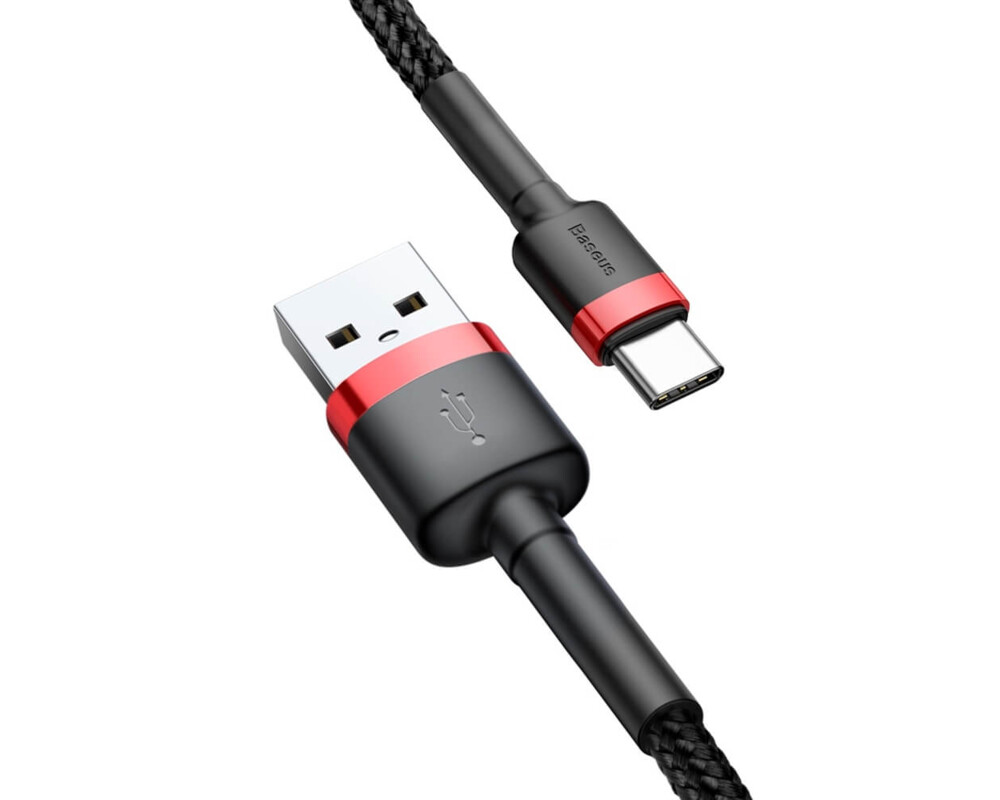 Кабел Кабел Baseus Cafule USB към Type-C 3A, 1 м CATKLF-B91 - черен 3