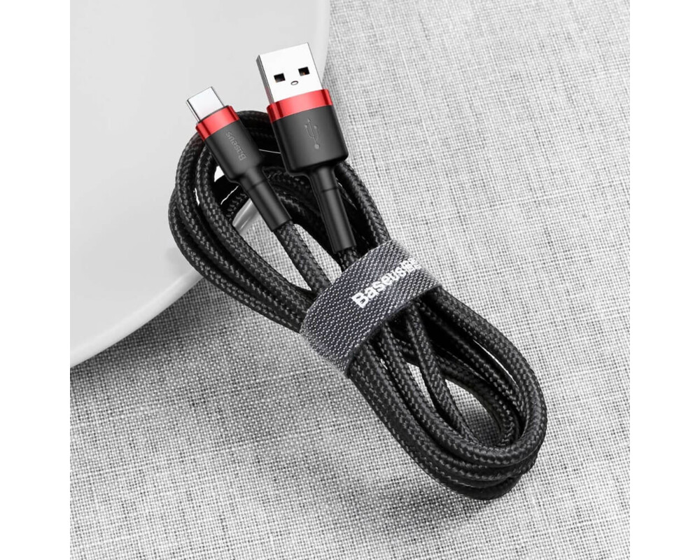 Кабел Кабел Baseus Cafule USB към Type-C 3A, 1 м CATKLF-B91 - черен 6