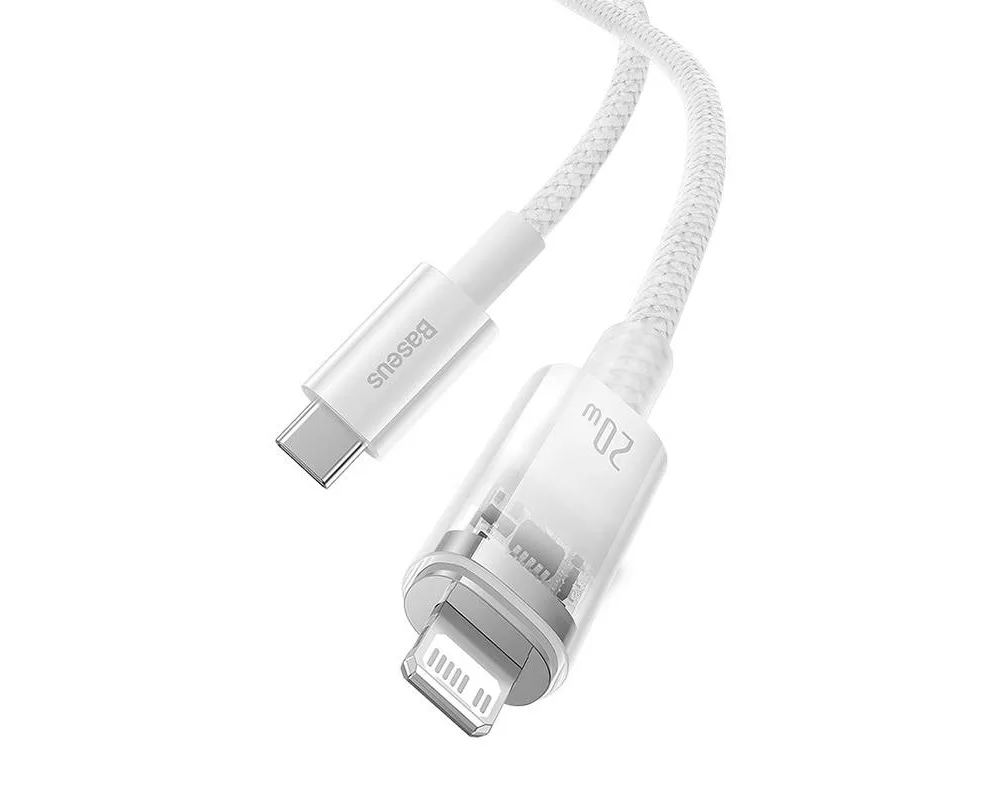 Кабел Кабел Baseus Explorer Series USB-C - Lightning 20W 1 м CATS010202 - бял 7