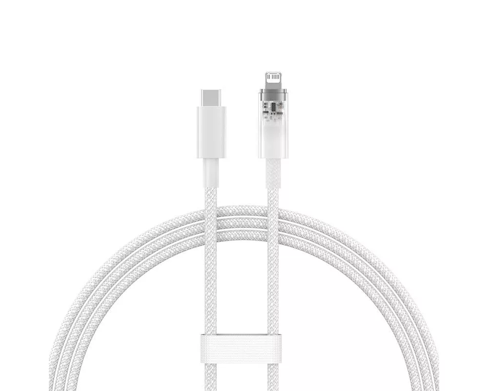 Кабел Кабел Baseus Explorer Series USB-C - Lightning 20W 1 м CATS010202 - бял 3