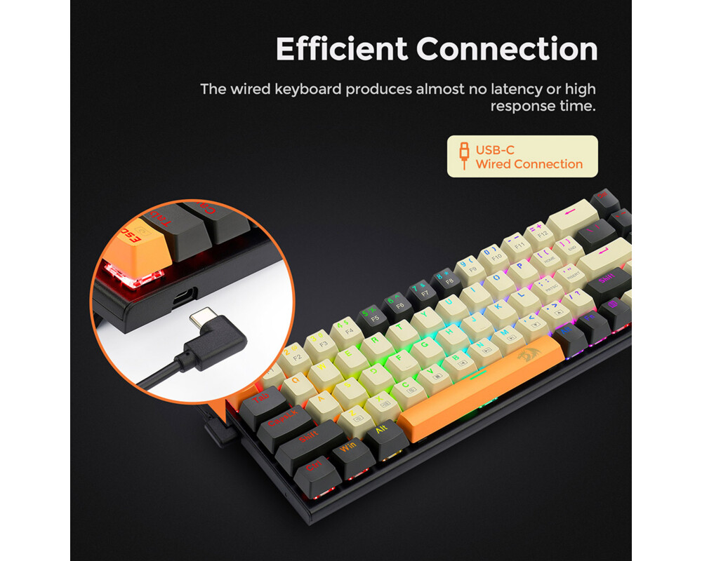 Клавиатура Redragon Ryze K633CGO-RGB_RD RGB с червени суичове 6