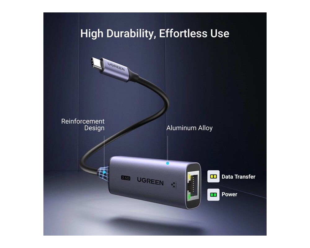 Адаптери Ugreen CM648 USB Type C към 2.5G RJ45 25052 - сив 4