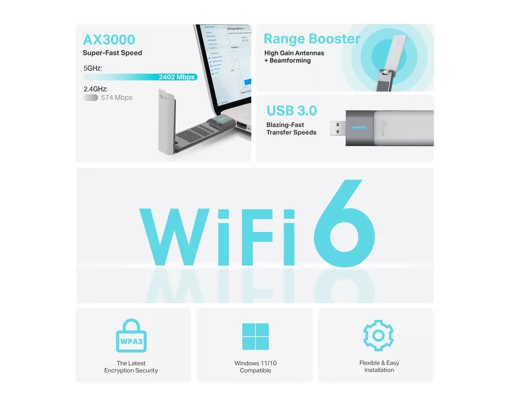 Мрежова карта TP-Link Archer TX50UH AX3000 4