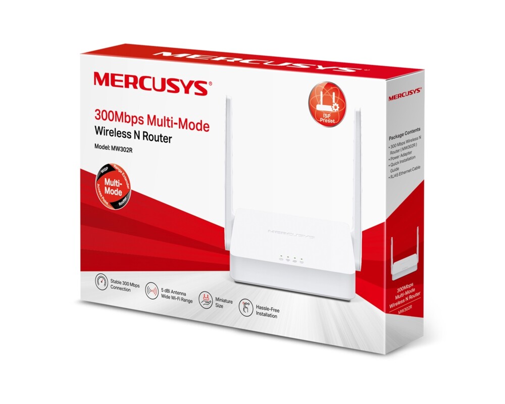 Рутер Mercusys MW302R 300Mbps безжичен многорежимен  5