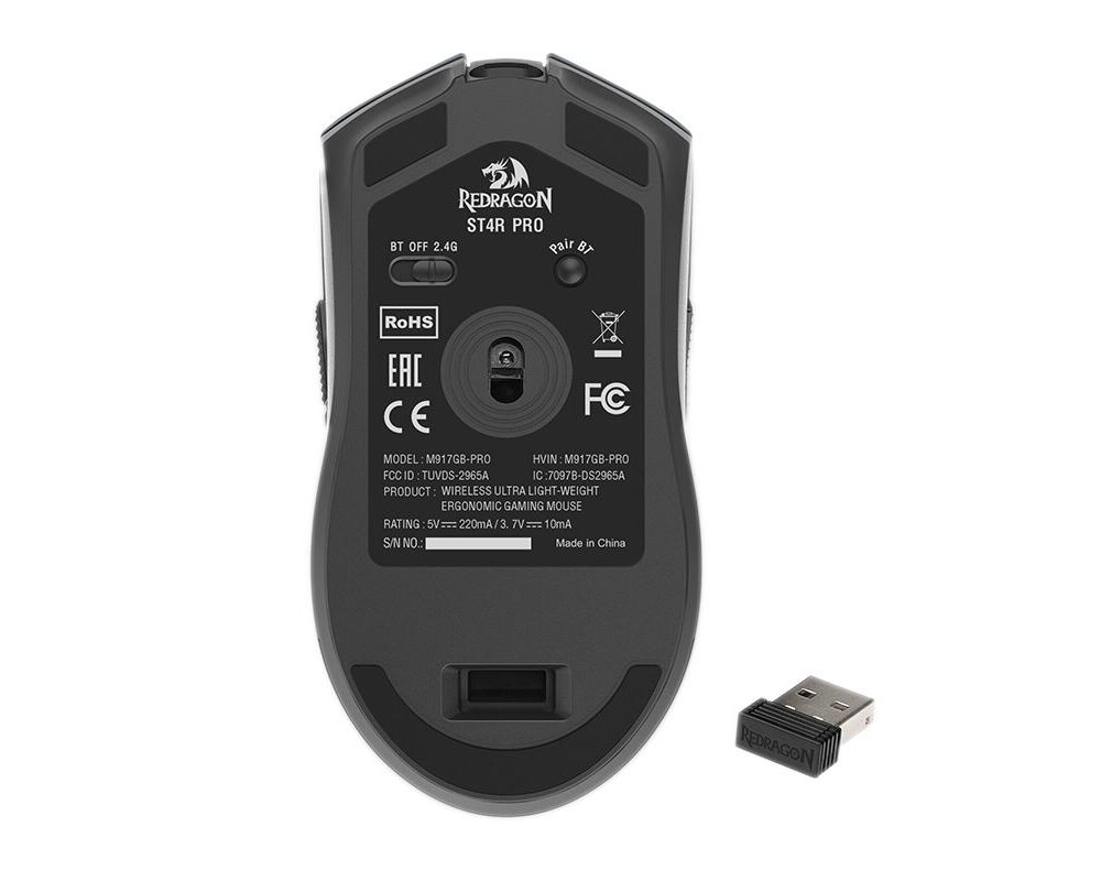 Мишка Безжична и кабелна геймърска Redragon St4r Pro M917GB-PRO 9