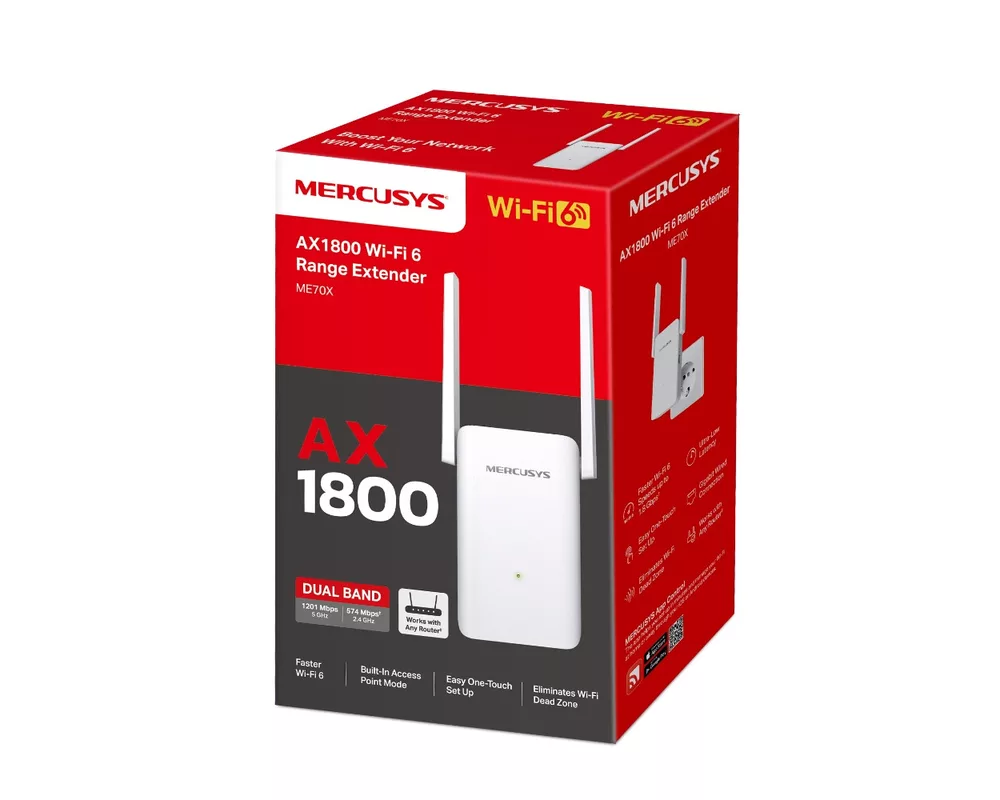 Безжичен усилвател Mercusys ME70X AC1800 2