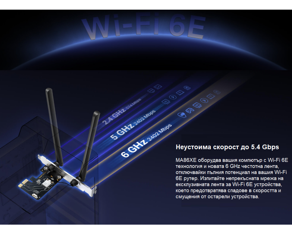 Мрежова карта Mercusys MA86XE AXE5400 6
