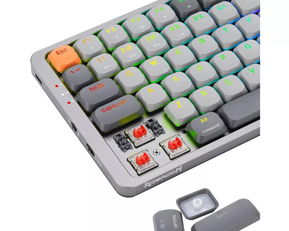 Клавиатура Redragon Azure Red Switch K652GG-RGB-PRO - сива 9