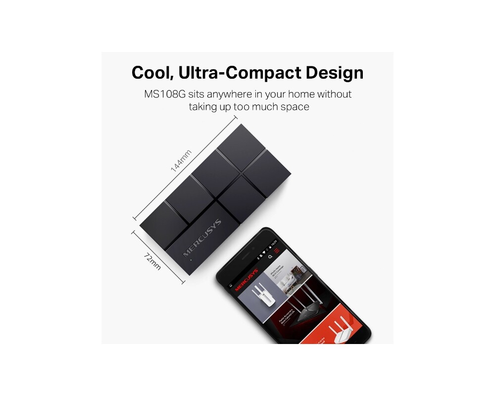 Switch (Комутатор) Mercusys MS108G 8-портов гигабитов 8