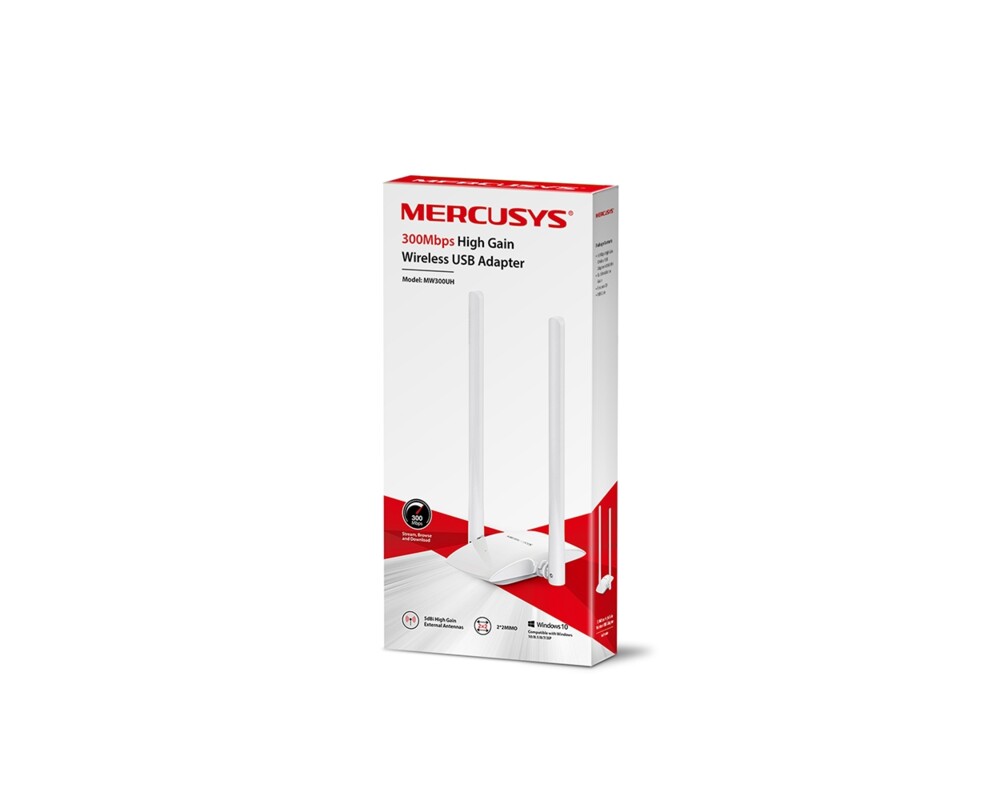 Мрежова карта Mercusys MW300UH 300 Mbps с голямо усилване 5