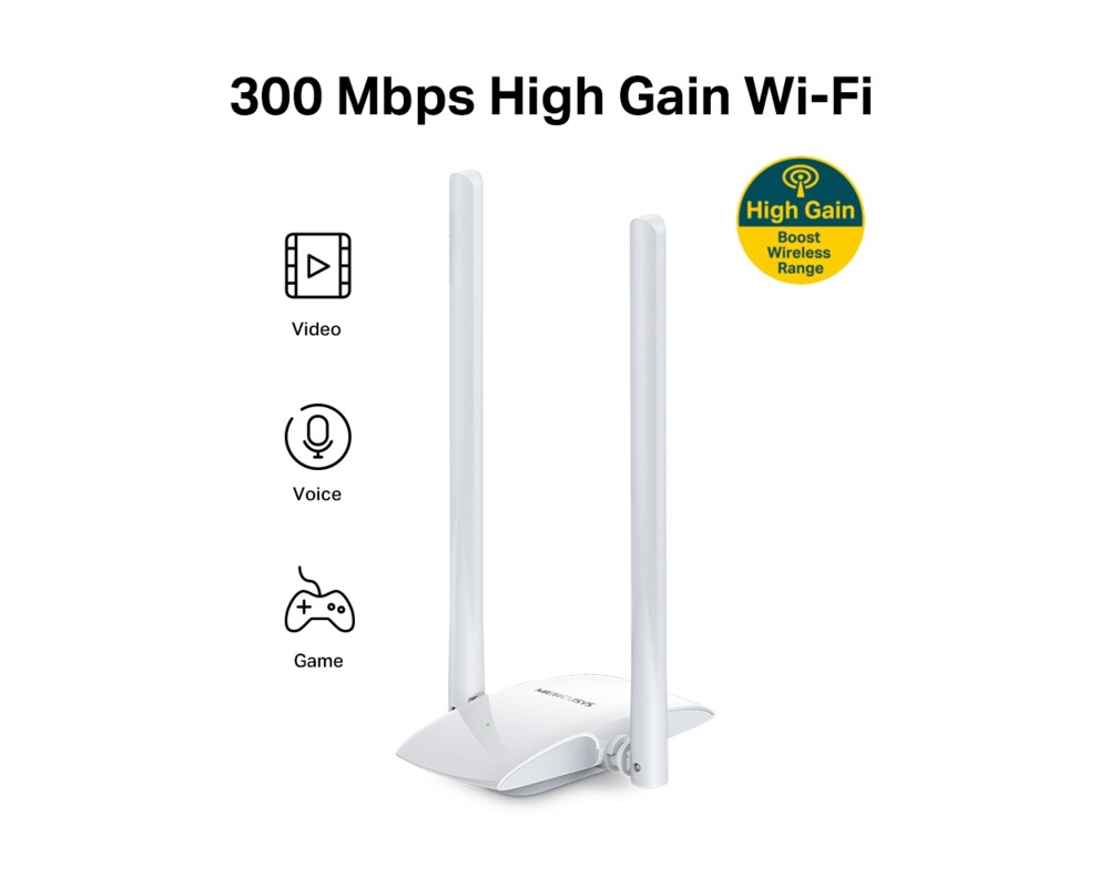 Мрежова карта Mercusys MW300UH 300 Mbps с голямо усилване 2