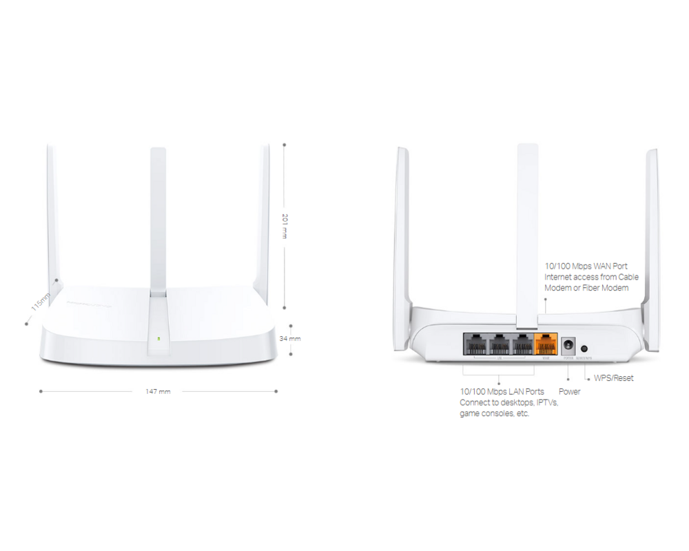 Рутер Mercusys MW306R N 300 Mbps 6